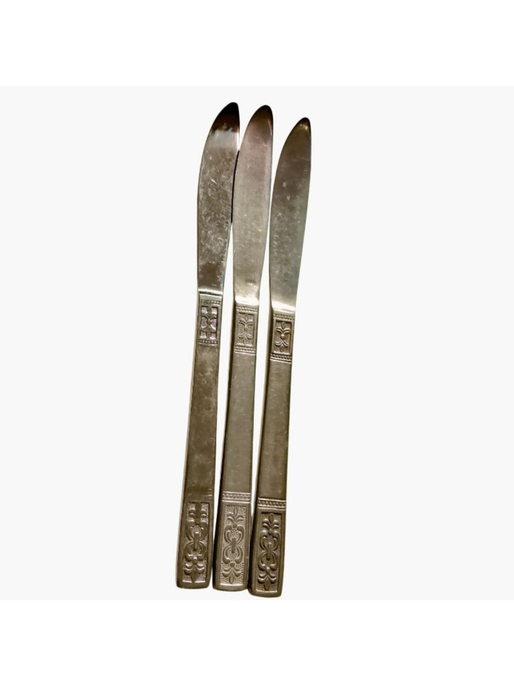 Customcraft Stainless Steel Butter Knife Ornate Handle Art Deco Replacement lot